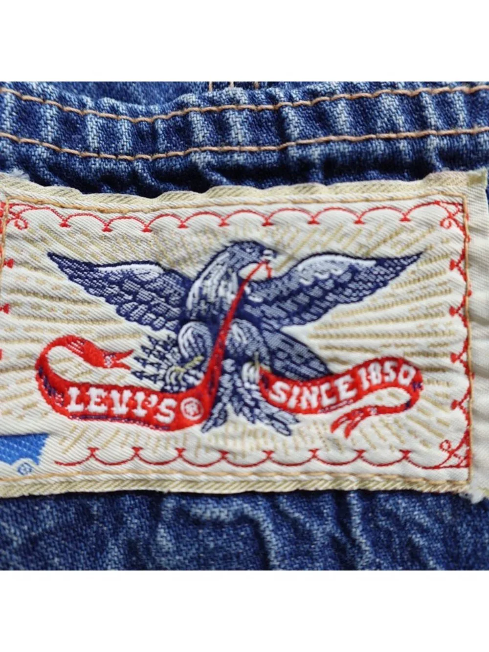 Levi's Overalls Mens Medium Denim Vintage Orange Tab Since 1850 Eagle Patch